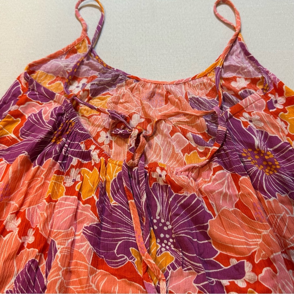 Roxy Floral Boho Tank 🌺 Flowy Summer Top Size S - Picture 6 of 13